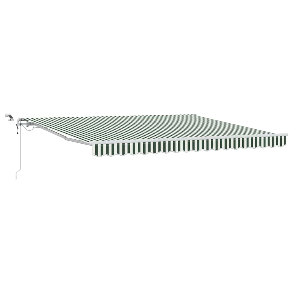 Udtrækkelig markise Grøn og Hvid 400 × 300 cm Polyester