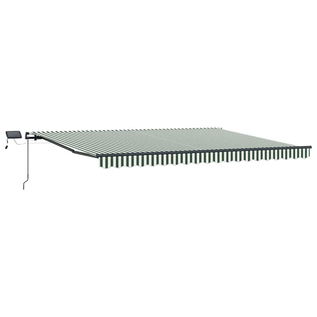 Udtrækkelig markise Grøn og Hvid 400 × 300 cm Stof og aluminium
