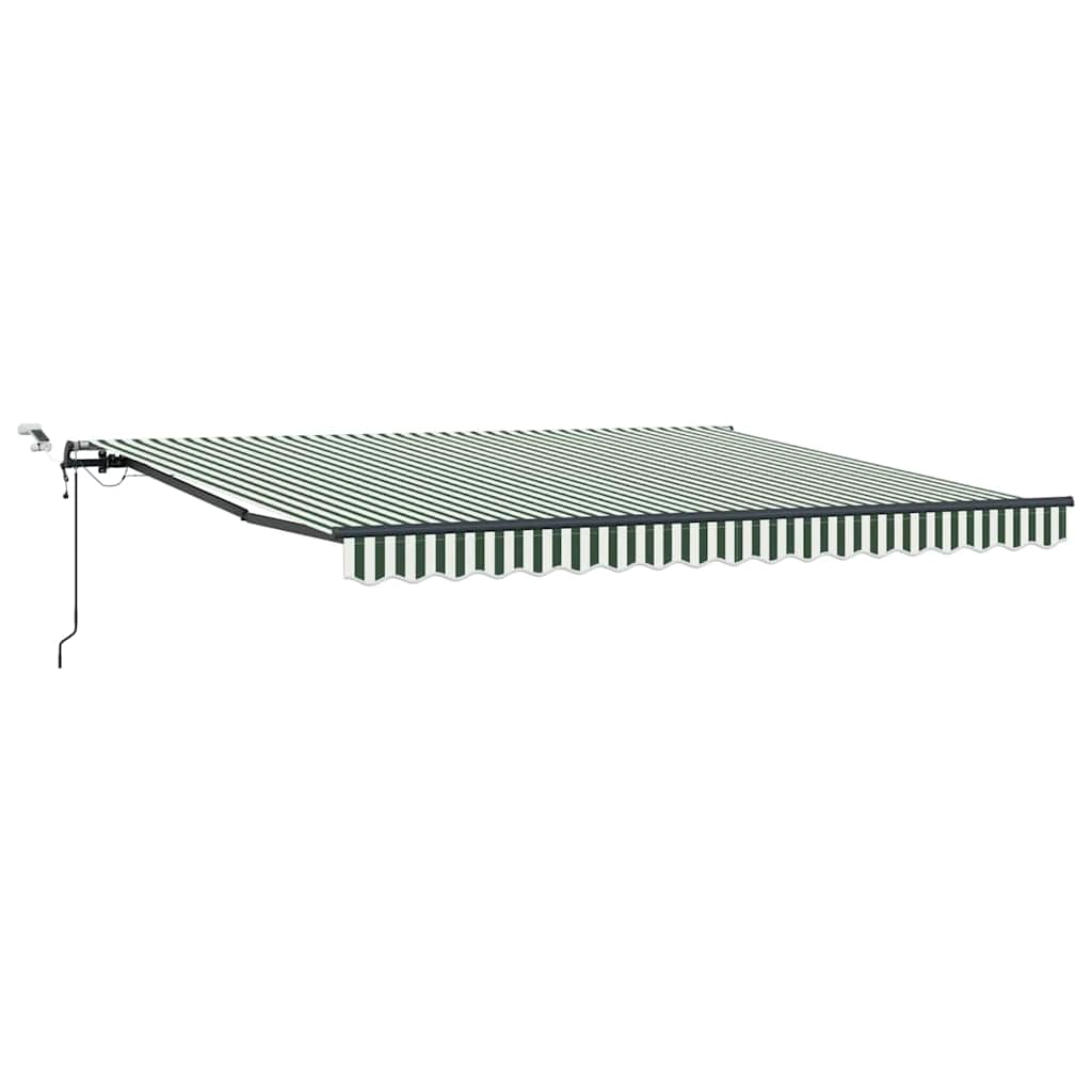 Udtrækkelig markise Grøn og Hvid 400 × 300 cm Polyester