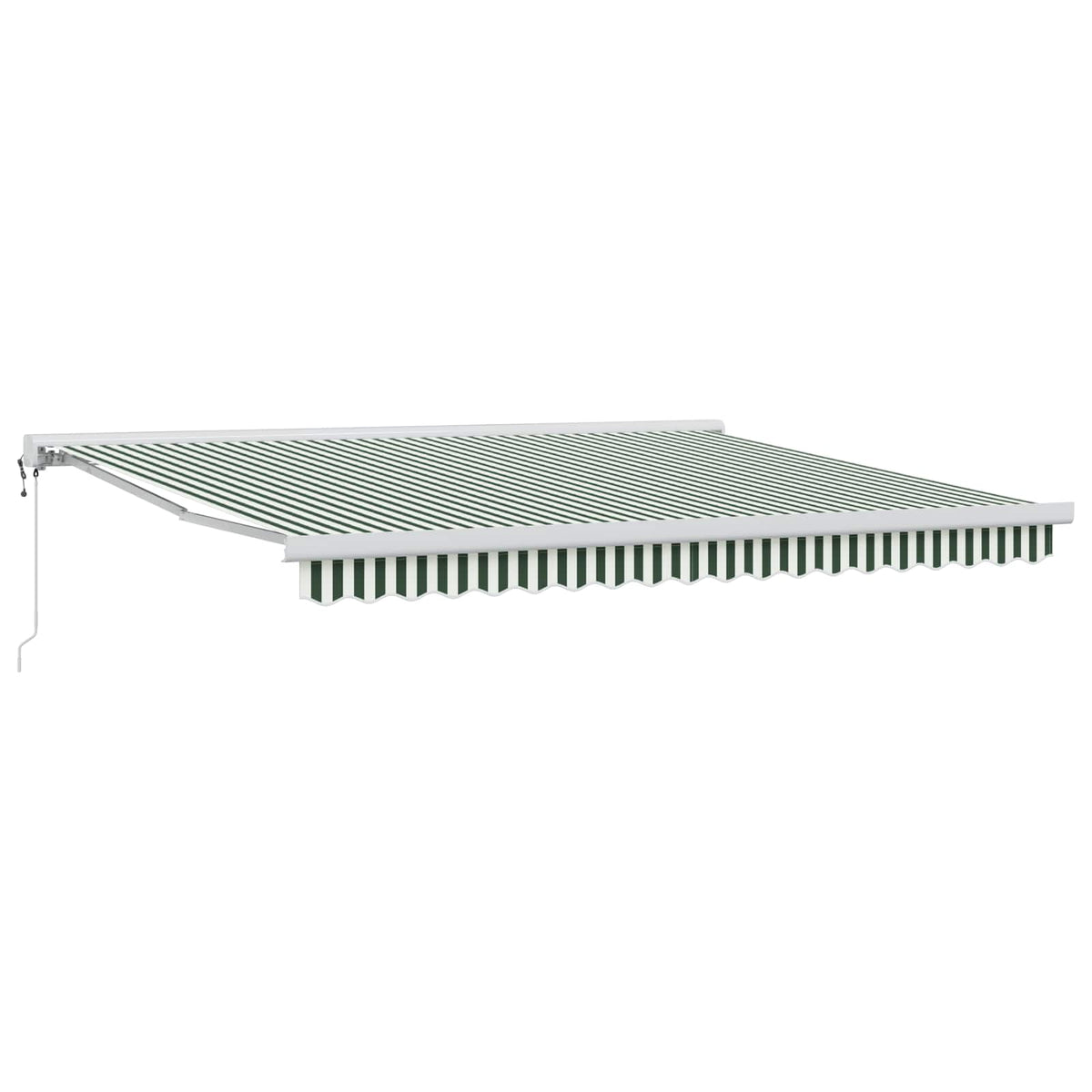 Udtrækkelig markise Grøn og Hvid 400 × 300 cm Stof og Metal