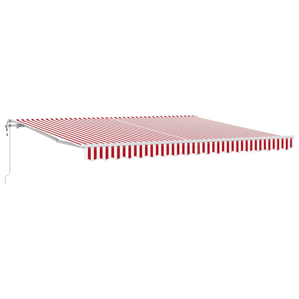 Udtrækkelig markise Rød og Hvid 400 × 350 cm Stof og aluminium