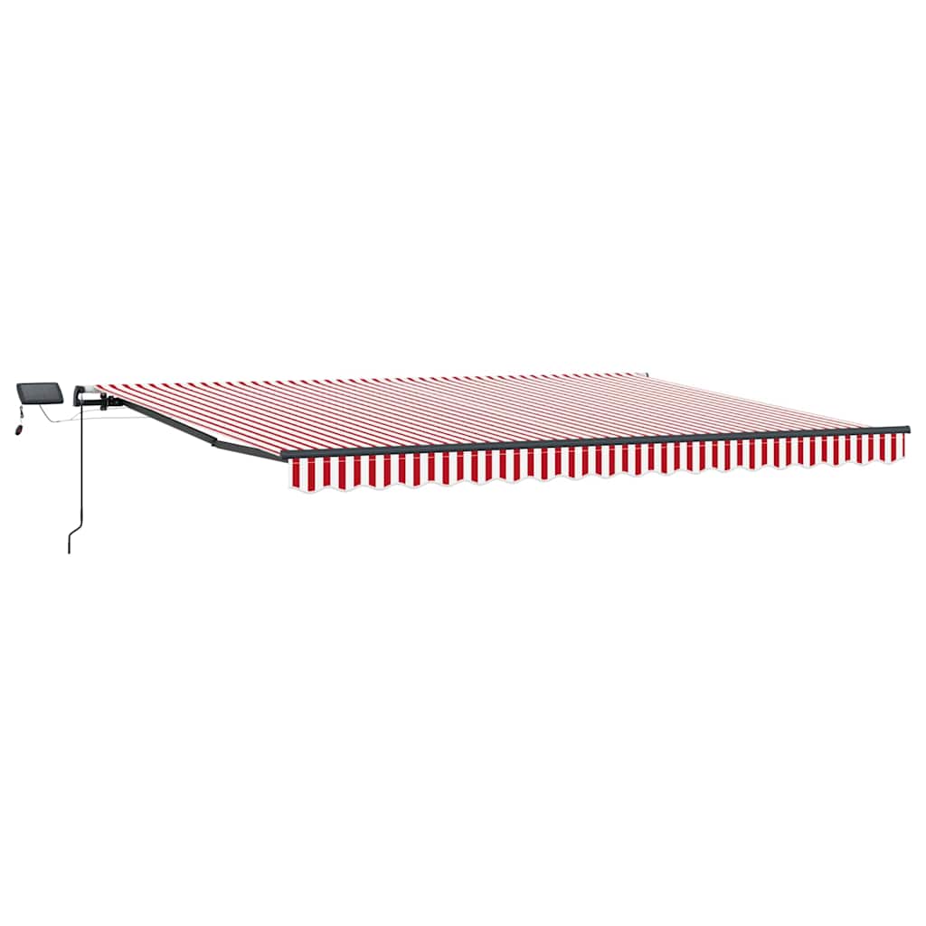 Udtrækkelig markise Rød og Hvid 400 × 350 cm Stof og aluminium