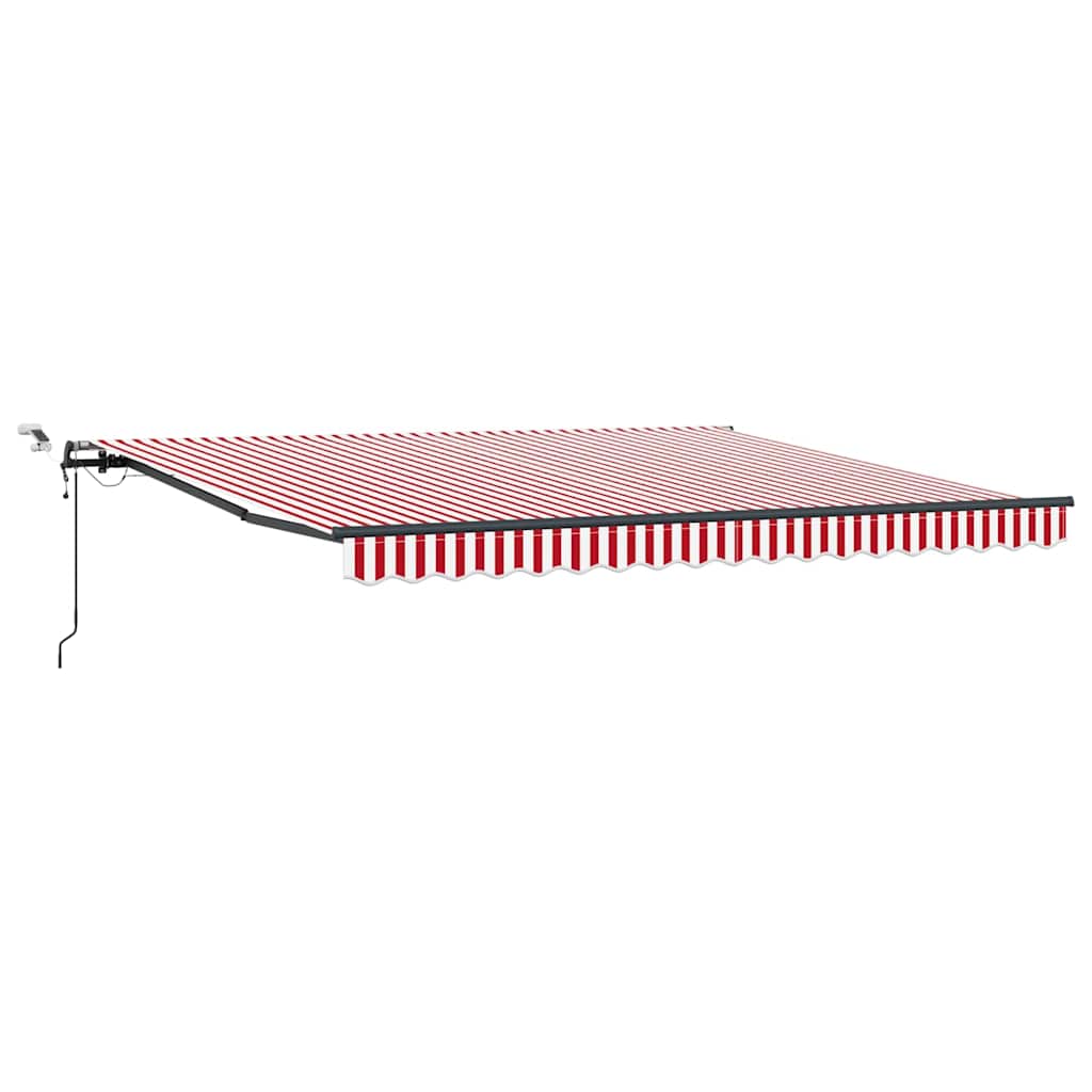 Udtrækkelig markise Rød og Hvid 400 × 350 cm Polyester