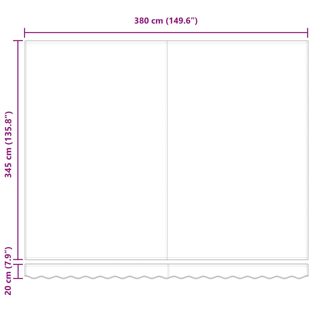 Udtrækkelig markise Beige 400 × 350 cm Polyester og Aluminium
