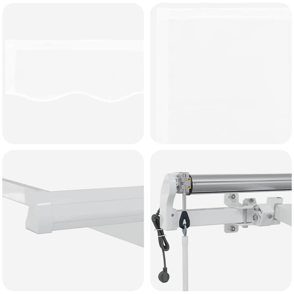 Udtrækkelig markise Hvid 400 × 350 cm Stof og aluminium