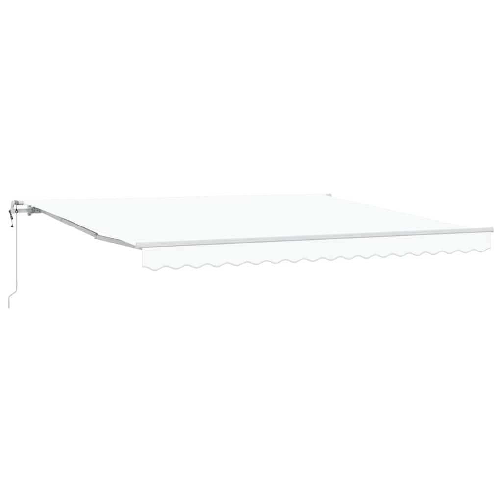 Udtrækkelig markise Hvid 400 × 350 cm Stof og aluminium