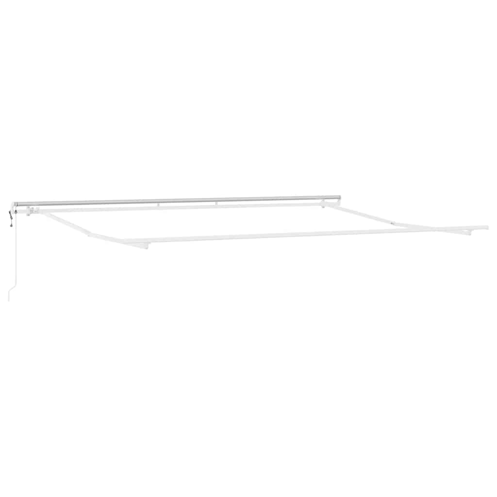 Udtrækkelig markise Hvid 400 × 350 cm Stof og aluminium