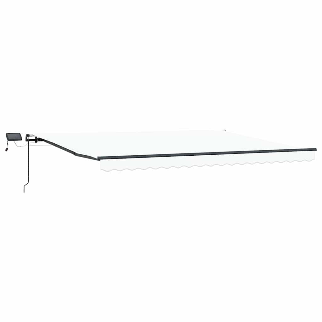 Udtrækkelig markise Hvid 400 × 350 cm Stof og aluminium