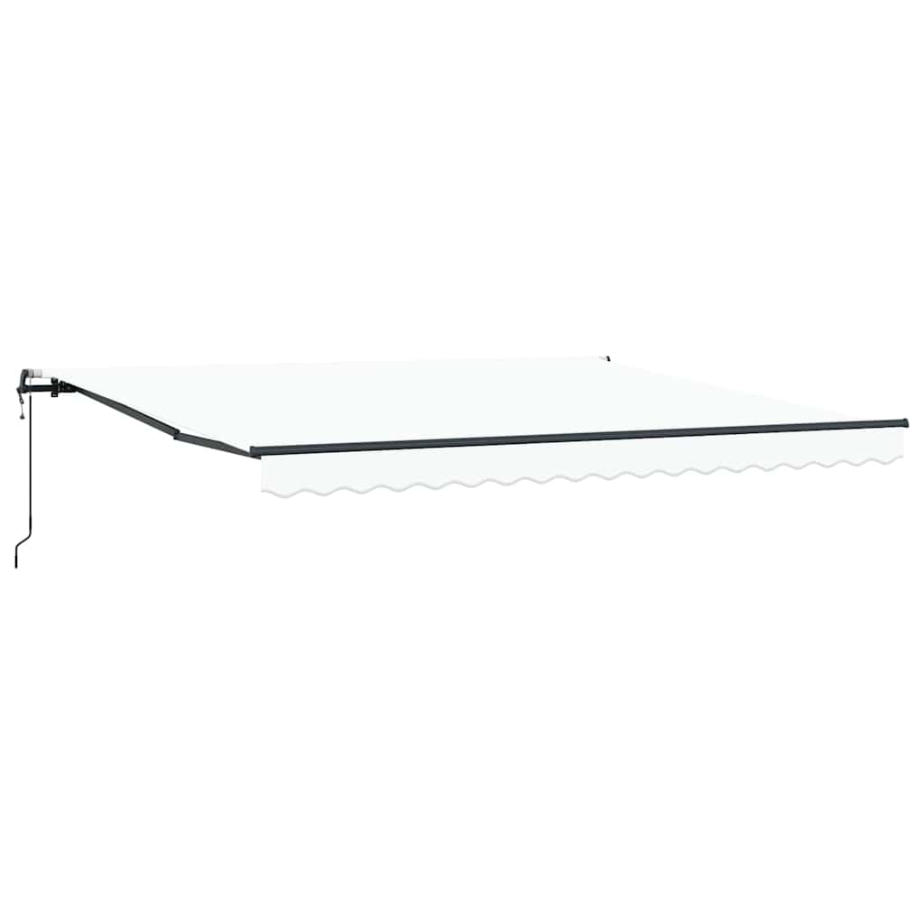 Udtrækkelig markise Hvid 400 × 350 cm Stof og aluminium