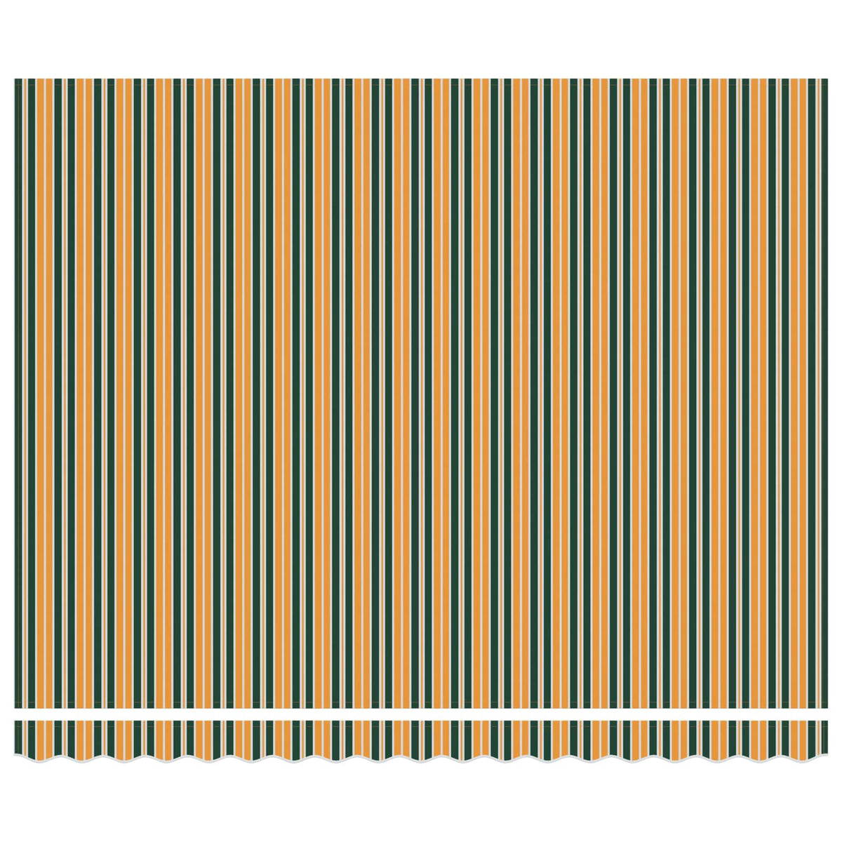 Udtrækkelig markise Grøn og Hvid 400 × 350 cm Polyester