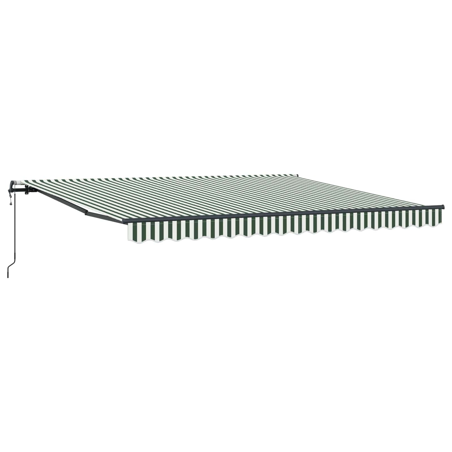 Udtrækkelig markise Grøn og Hvid 400 × 350 cm Stof og aluminium