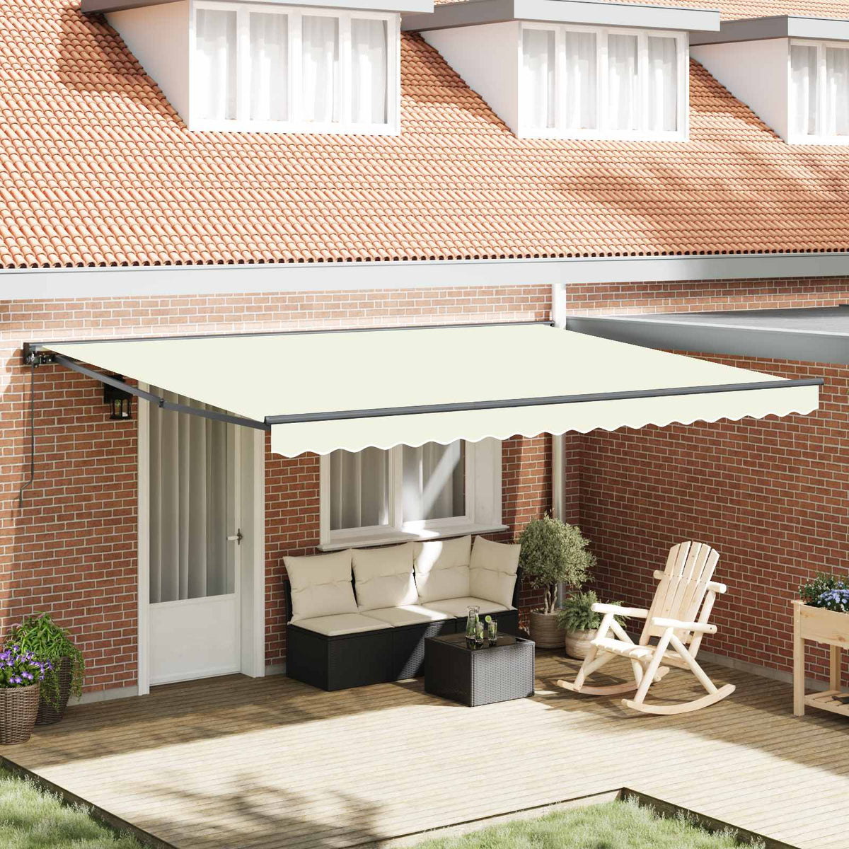 Markiseramme Cremefarvet 450 × 300 cm