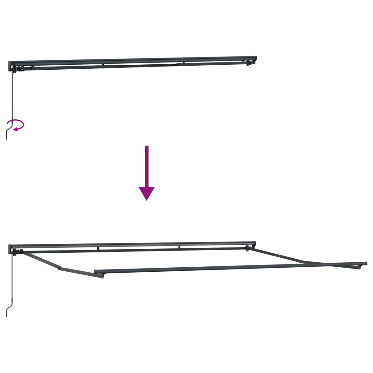 Markiseramme Gul og Hvid 450 × 300 cm
