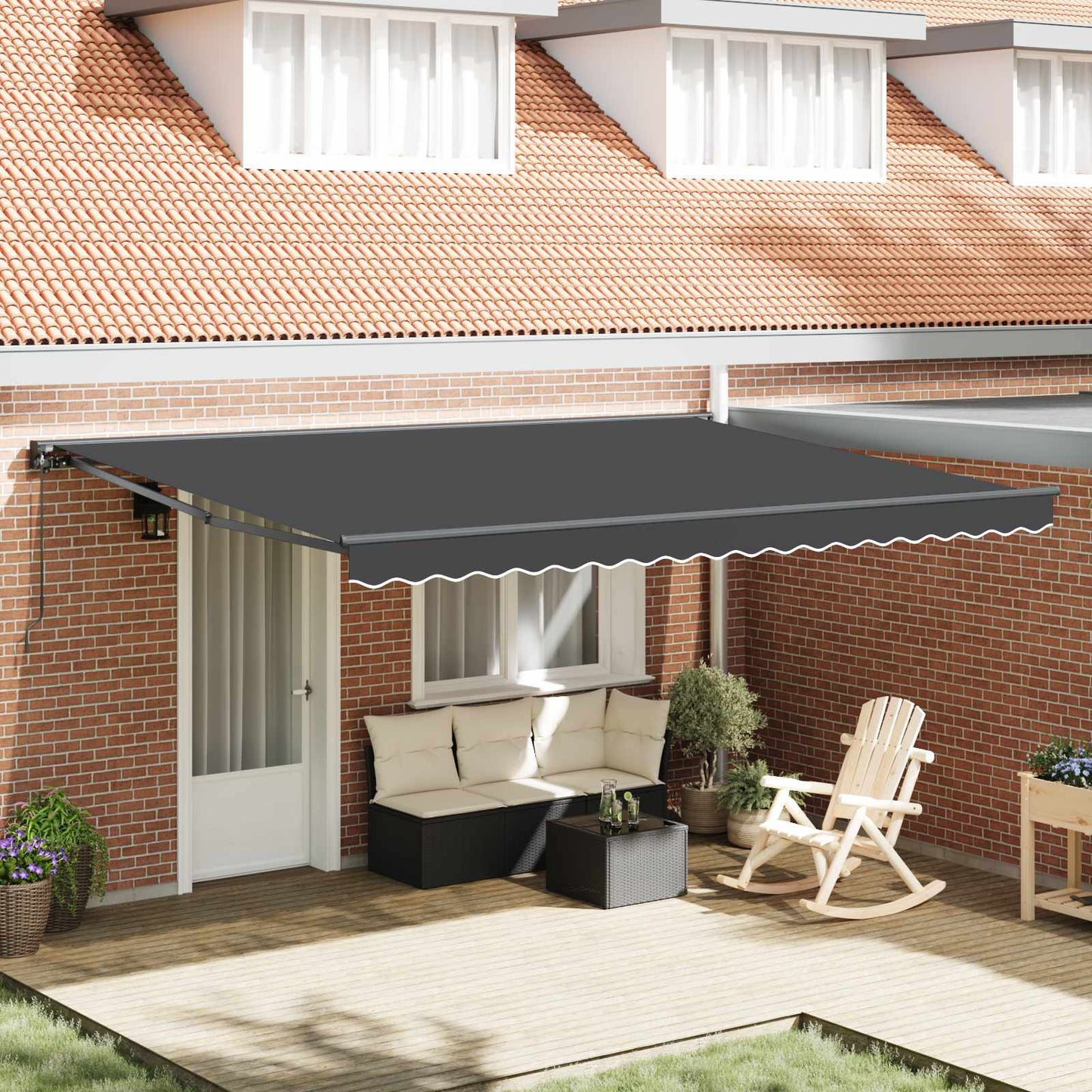 Markiseramme Antracit 450 × 300 cm Polyester med PU belægning