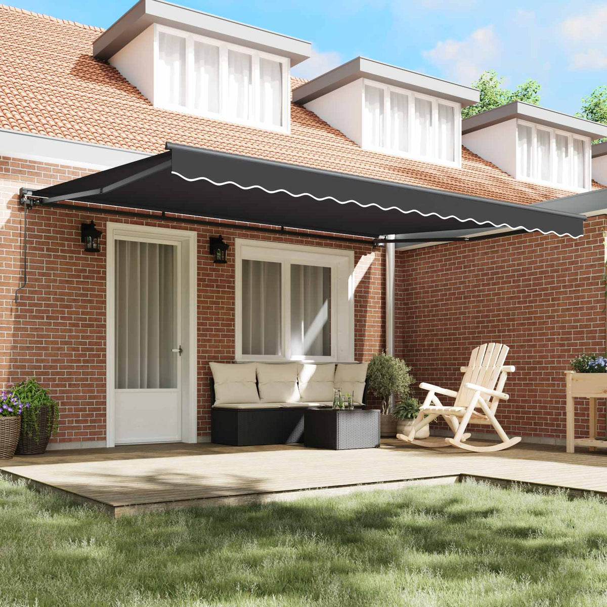 Markiseramme Antracit 450 × 300 cm Polyester med PU belægning