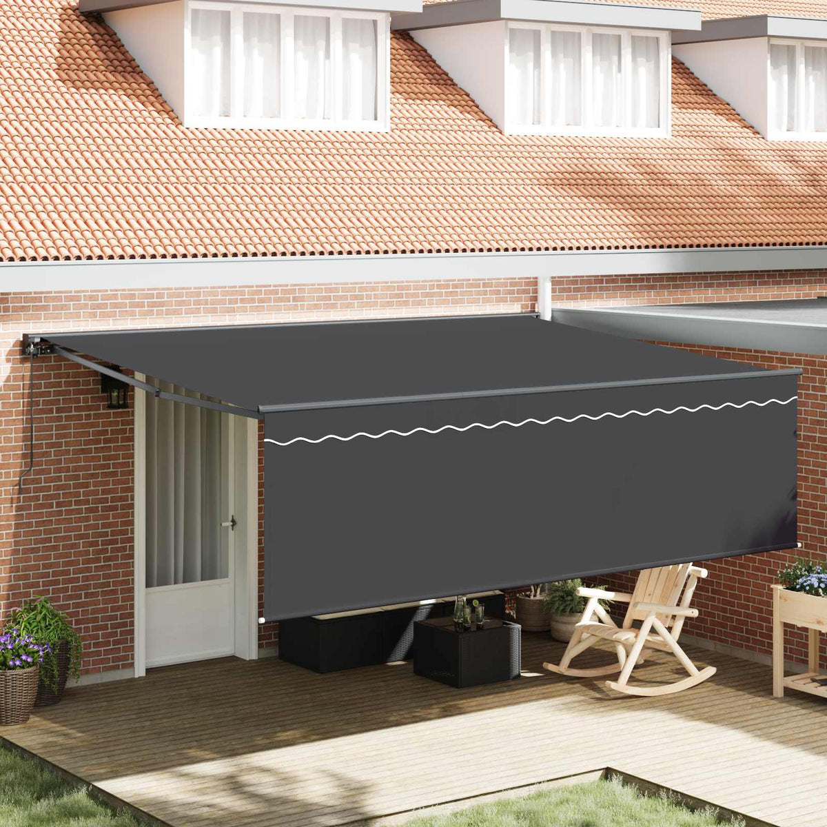 Udtrækkelig markise Antracit 450 × 300 cm