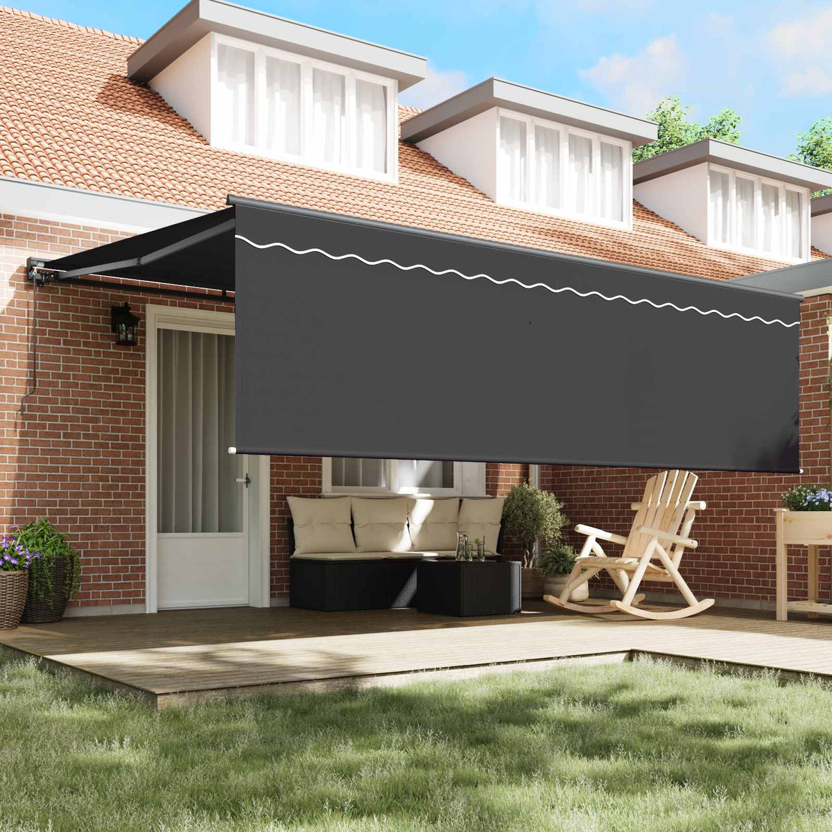 Udtrækkelig markise Antracit 450 × 300 cm