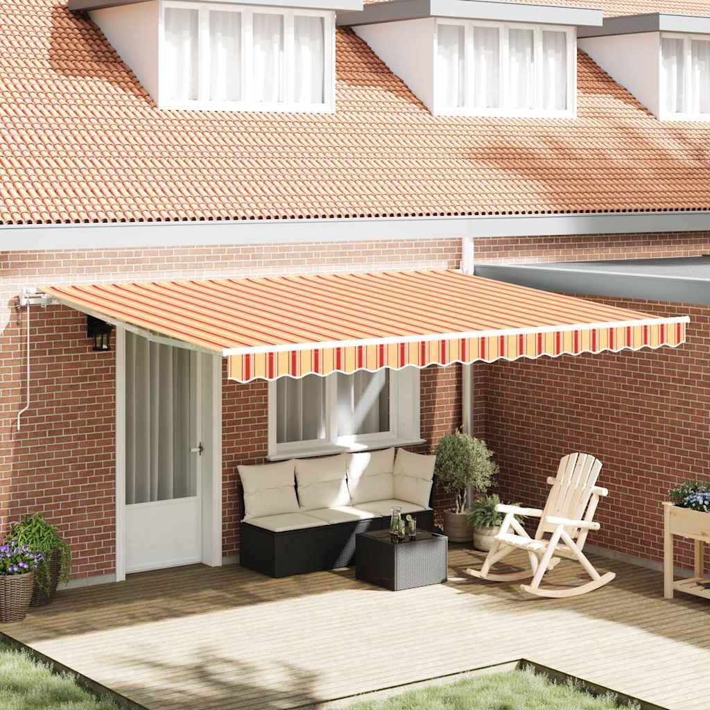 Udtrækkelig markise Gul og orange 450 × 300 cm