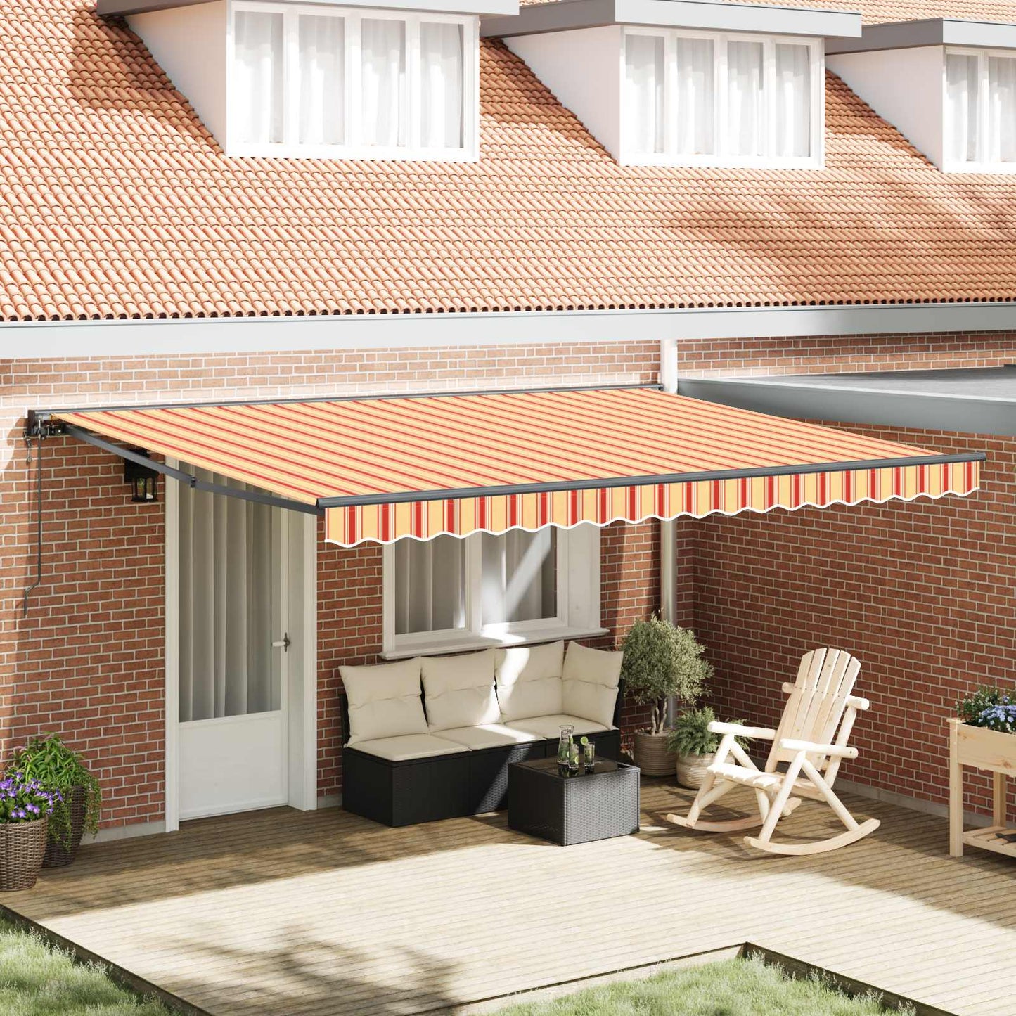 Markiseramme Flerfarvet 450 × 300 cm Polyester med PU belægning