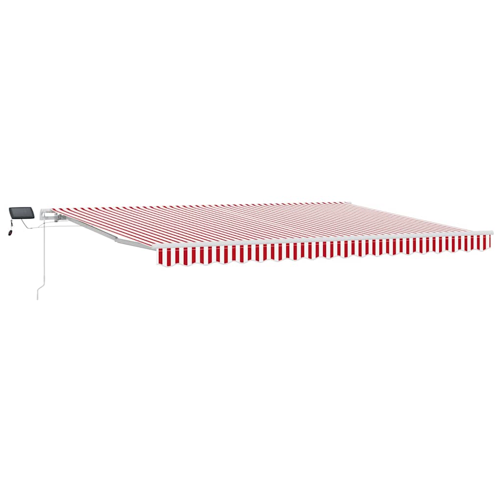 Udtrækkelig markise Rød og Hvid 450 × 300 cm Stof og aluminium