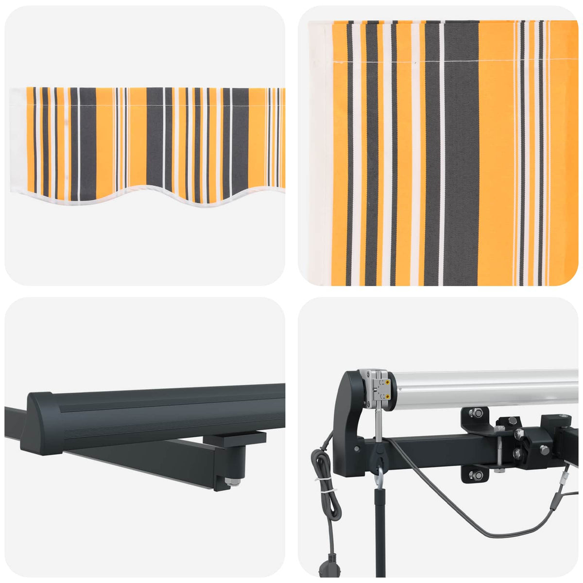 Udtrækkelig markise Flerfarvet 450 × 300 cm Polyester
