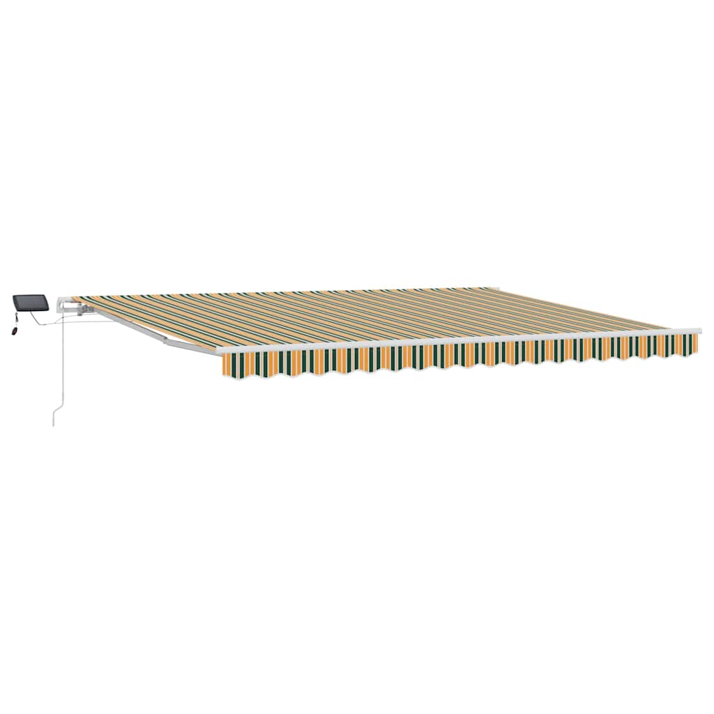 Udtrækkelig markise Grøn og gul 450 × 300 cm Stof og aluminium