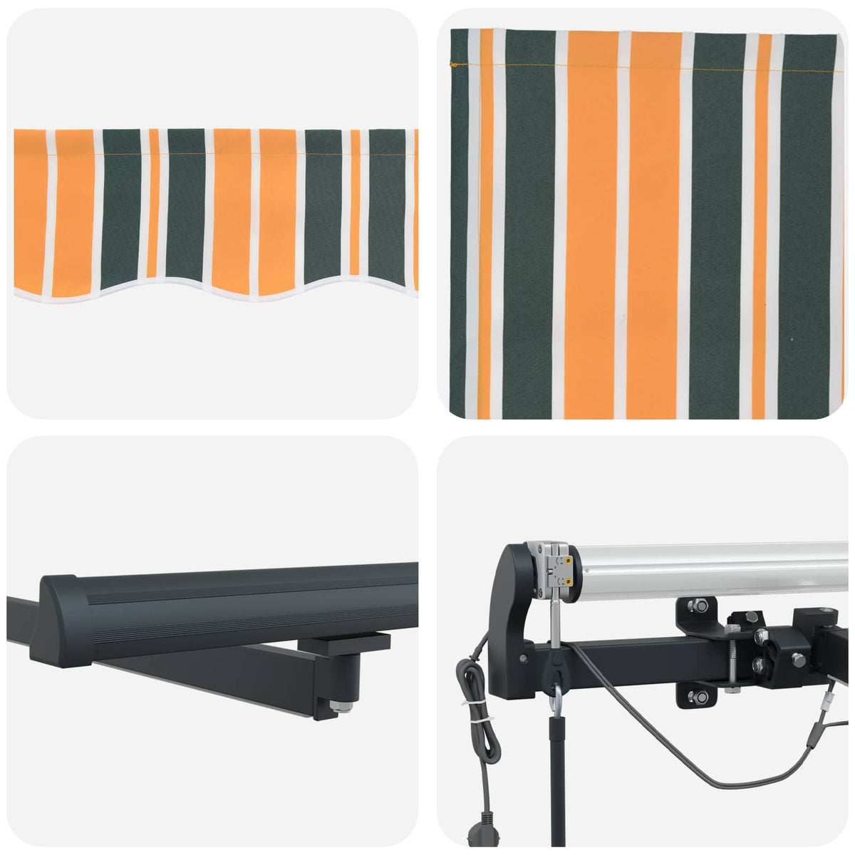 Udtrækkelig markise Grøn og gul 450 × 300 cm Polyester