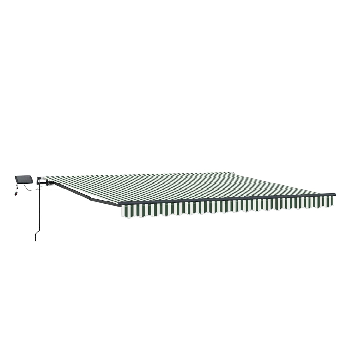 Udtrækkelig markise Grøn og Hvid 450 × 300 cm Stof og aluminium