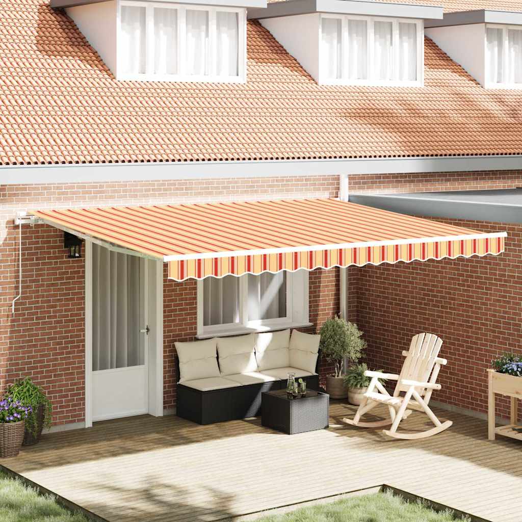 Udtrækkelig markise Gul og orange 450 x 350 x 165 cm