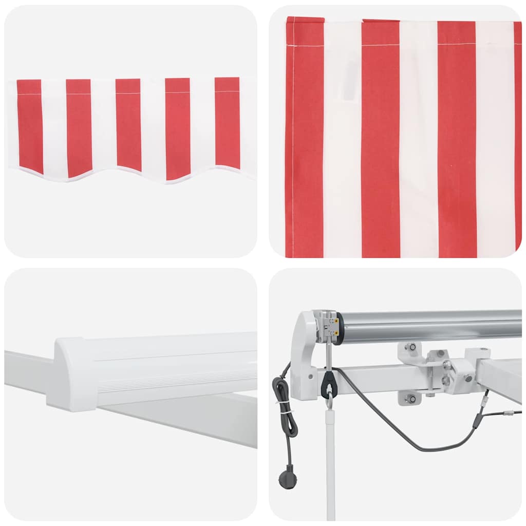 Udtrækkelig markise Rød og Hvid 450 × 350 cm Polyester