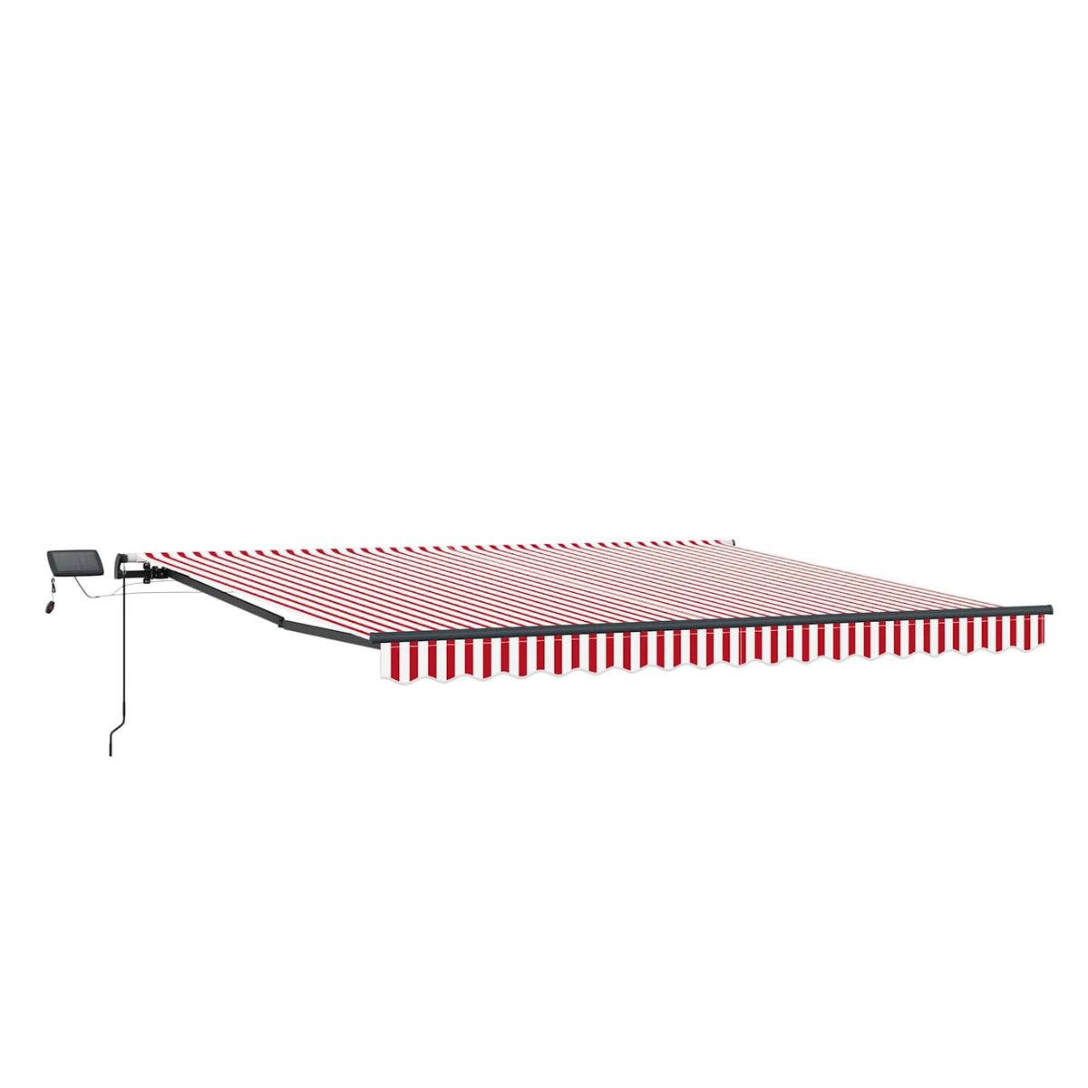 Udtrækkelig markise Rød og Hvid 450 × 350 cm Stof og aluminium