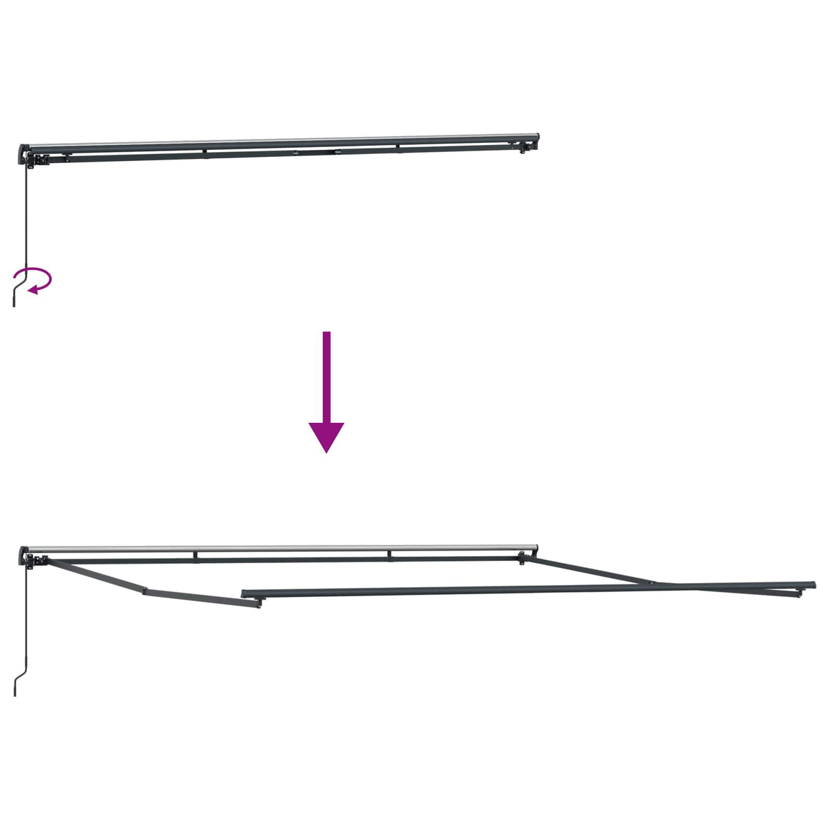 Udtrækkelig markise Flerfarvet 450 × 350 cm