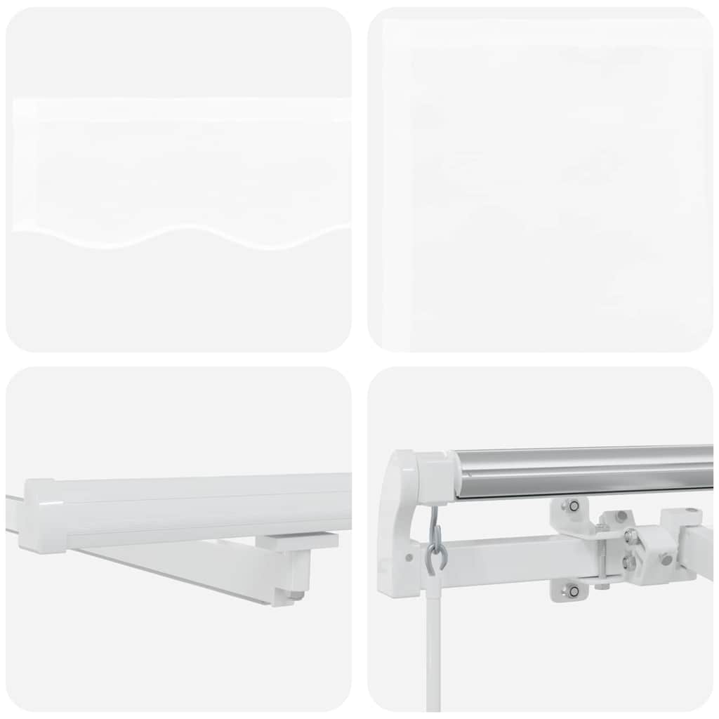 Udtrækkelig markise Hvid 450 × 350 cm Stof og aluminium