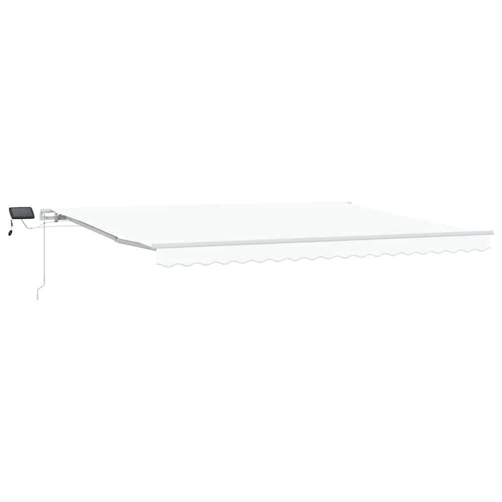 Udtrækkelig markise Hvid 450 × 350 cm Stof og aluminium