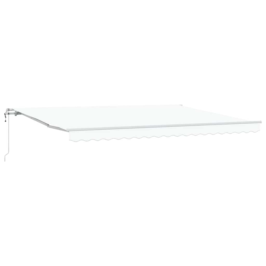 Udtrækkelig markise Hvid 450 × 350 cm Stof og aluminium
