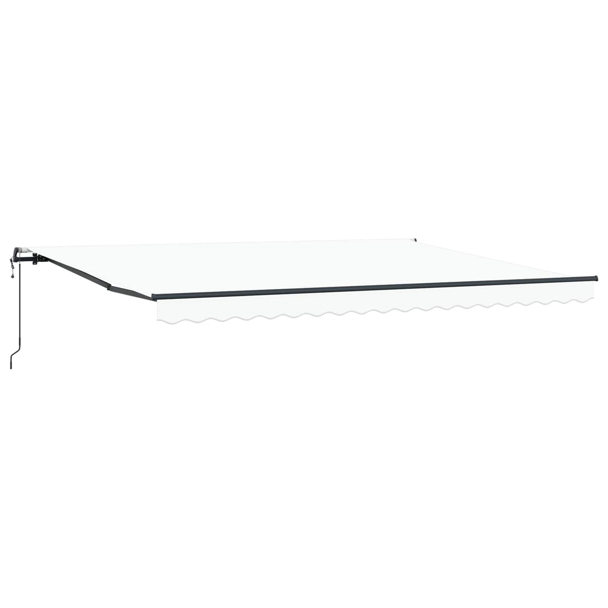 Udtrækkelig markise Hvid 450 × 350 cm Stof og aluminium