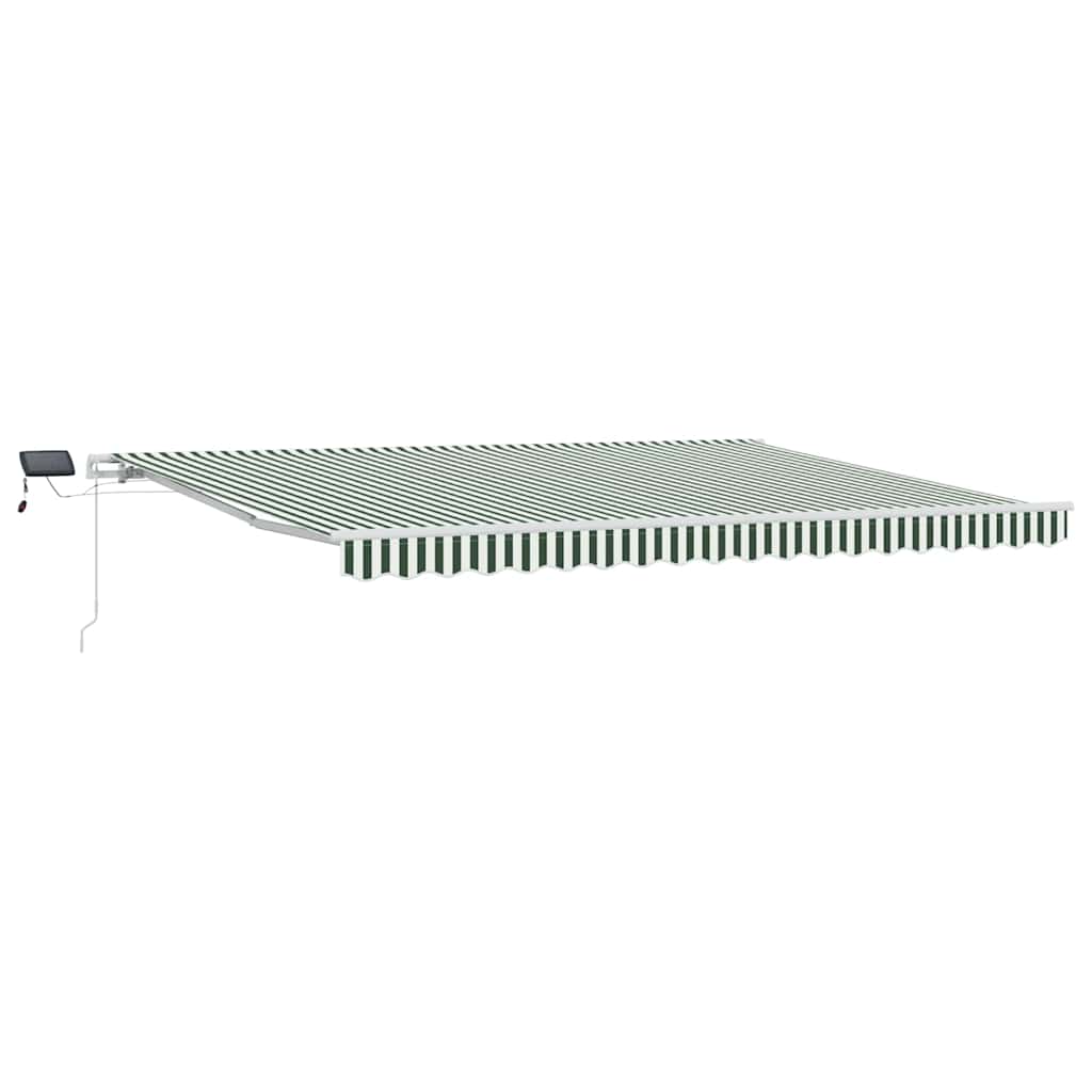Udtrækkelig markise Grøn og Hvid 450 × 350 cm Stof og aluminium