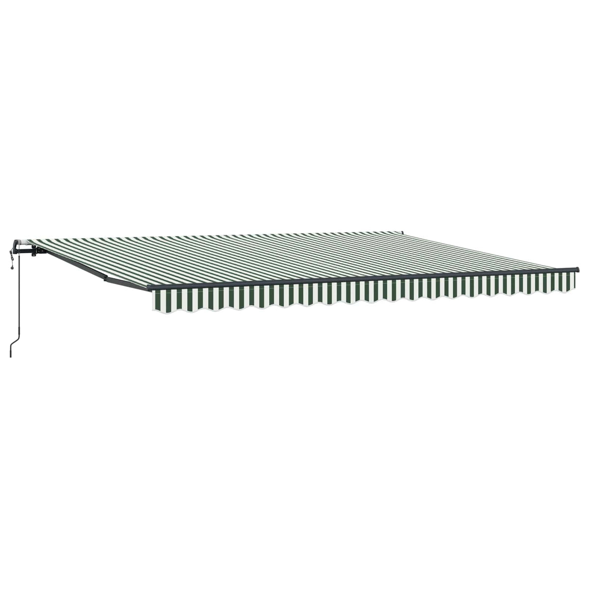Udtrækkelig markise Grøn og Hvid 450 × 350 cm Stof og aluminium