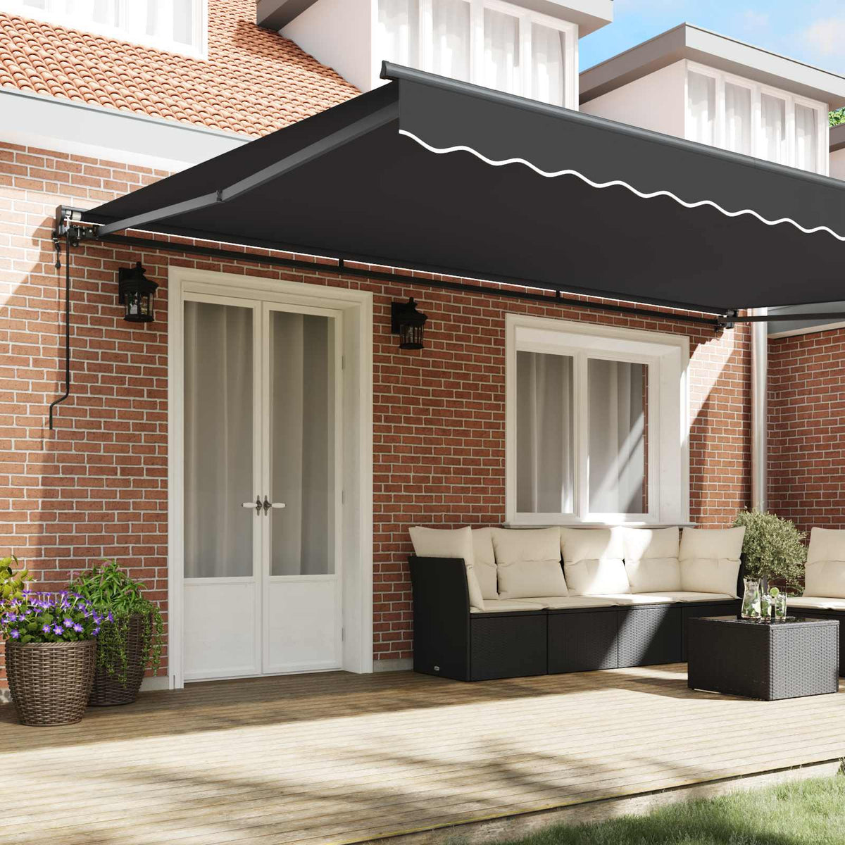 Markiseramme Antracit 500 × 300 cm Polyester med PU belægning