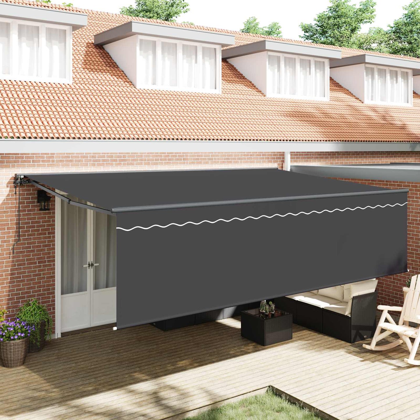 Udtrækkelig markise Antracit 500 × 300 cm