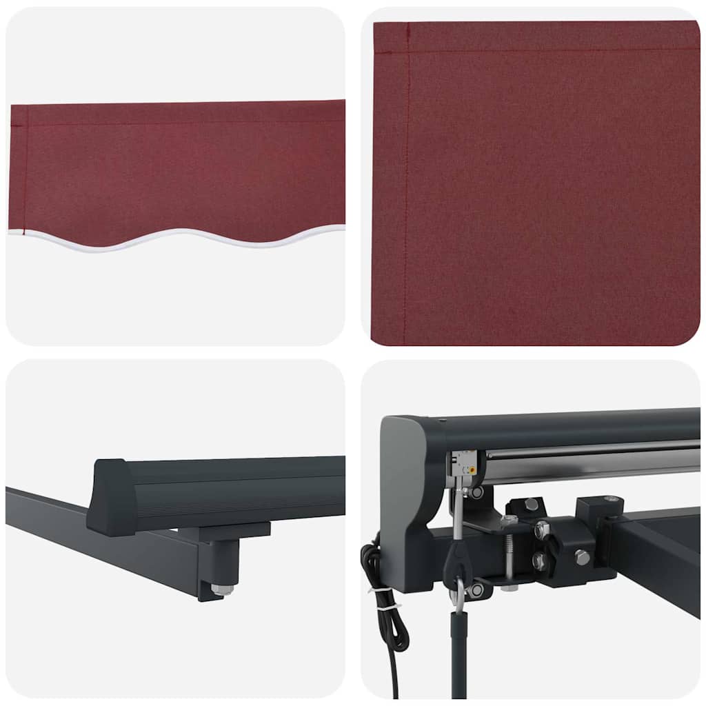 Markiseramme Bordeaux 500 × 300 cm Polyester med PU belægning