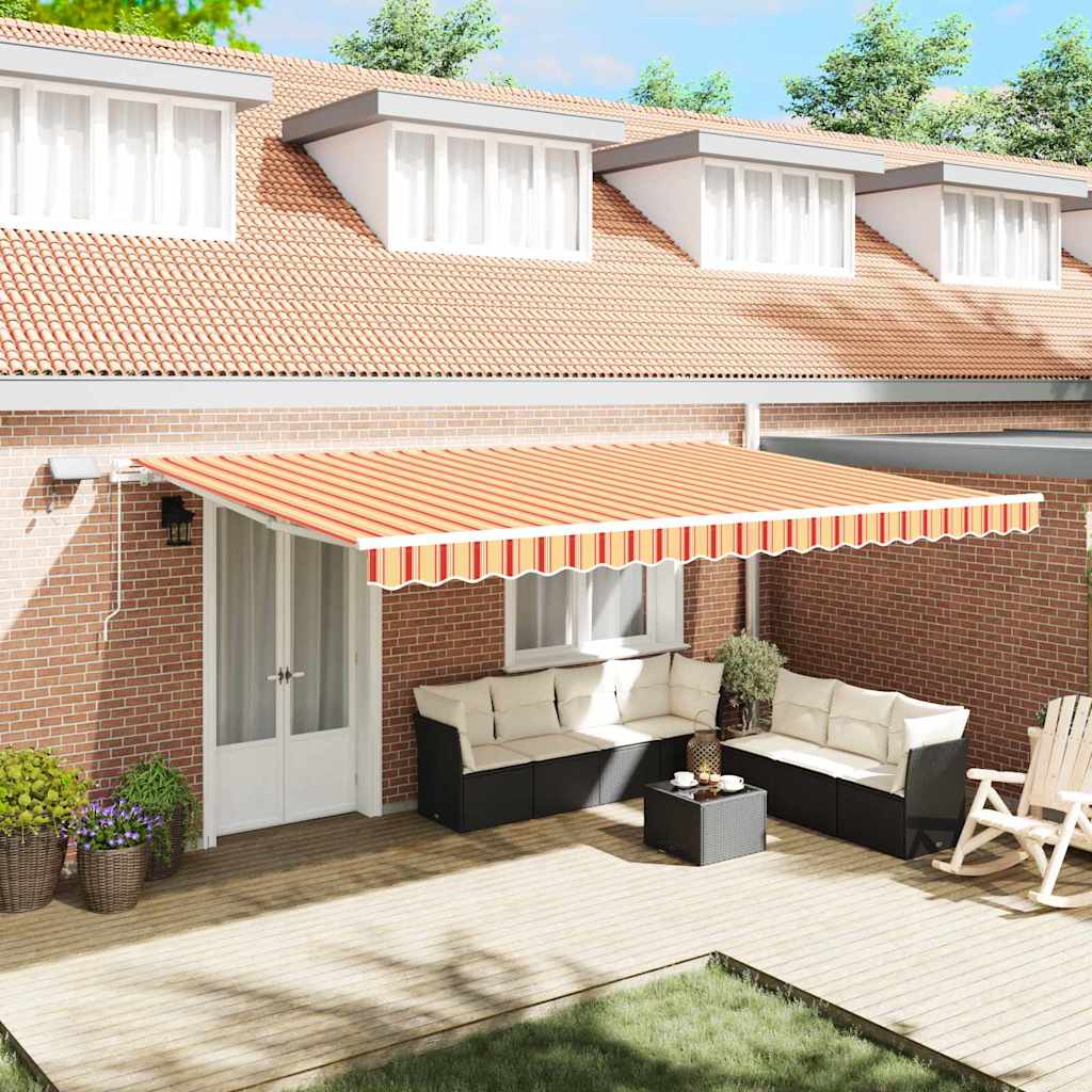 Udtrækkelig markise Gul og orange 500 × 300 cm