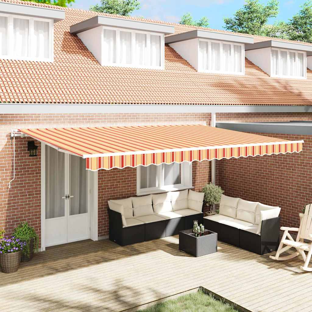 Udtrækkelig markise Gul og orange 500 × 300 cm