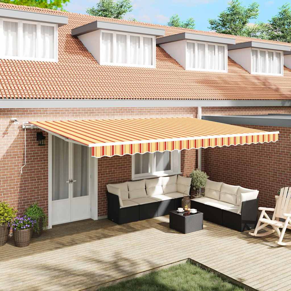 Udtrækkelig markise Gul og orange 500 × 300 cm Polyester