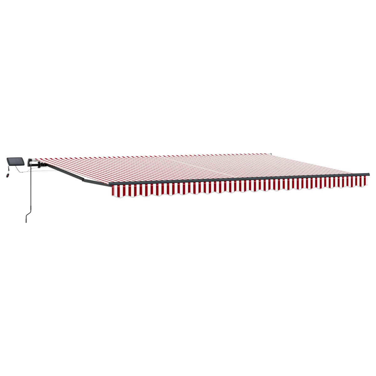 Udtrækkelig markise Rød og Hvid 500 × 300 cm Stof og aluminium