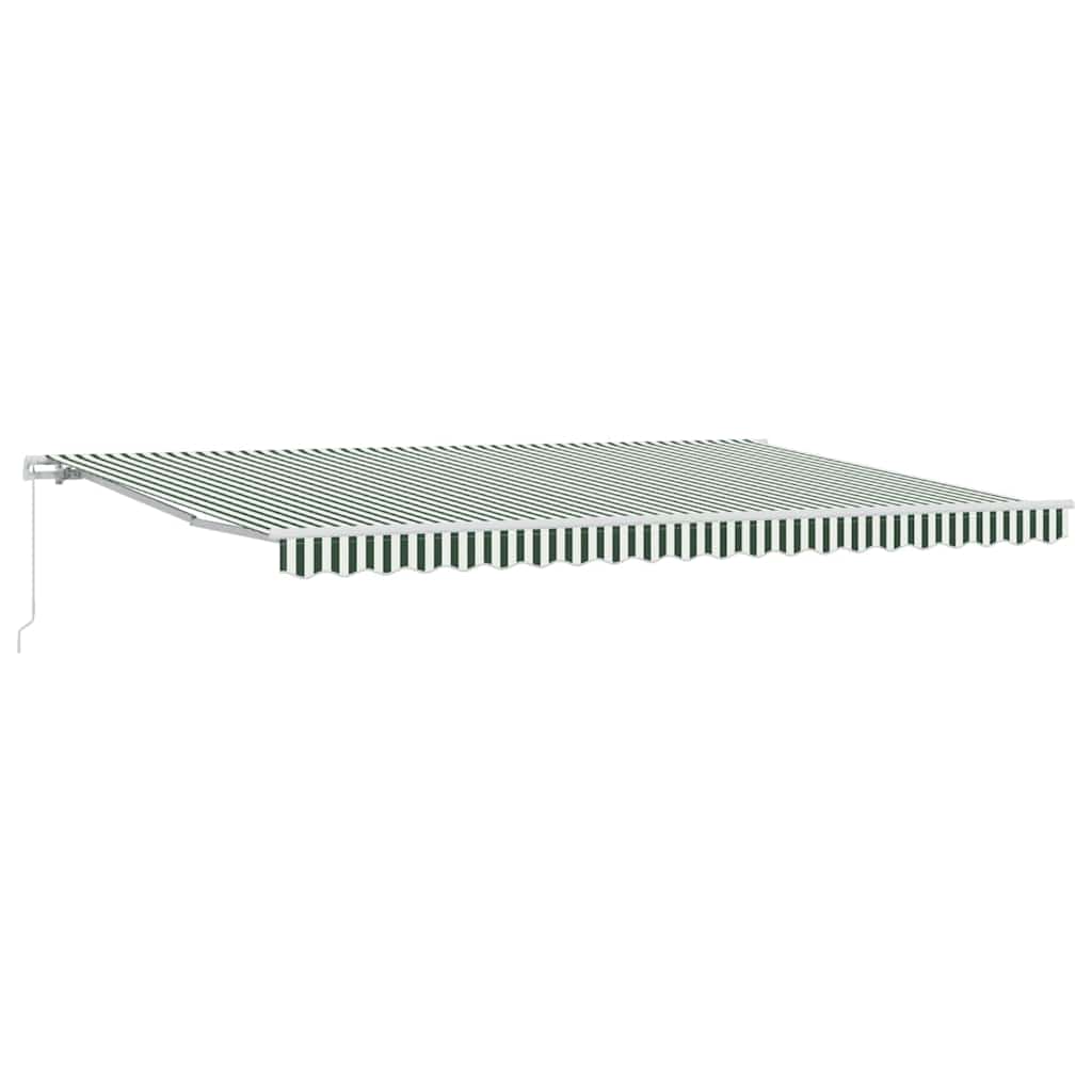 Udtrækkelig markise Grøn og Hvid 500 × 300 cm