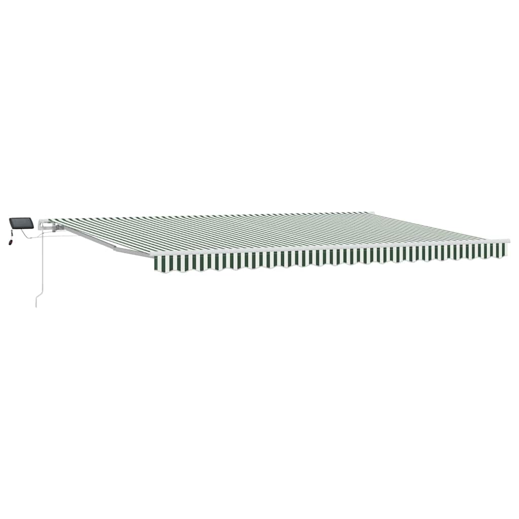 Udtrækkelig markise Grøn og Hvid 500 × 300 cm Stof og aluminium