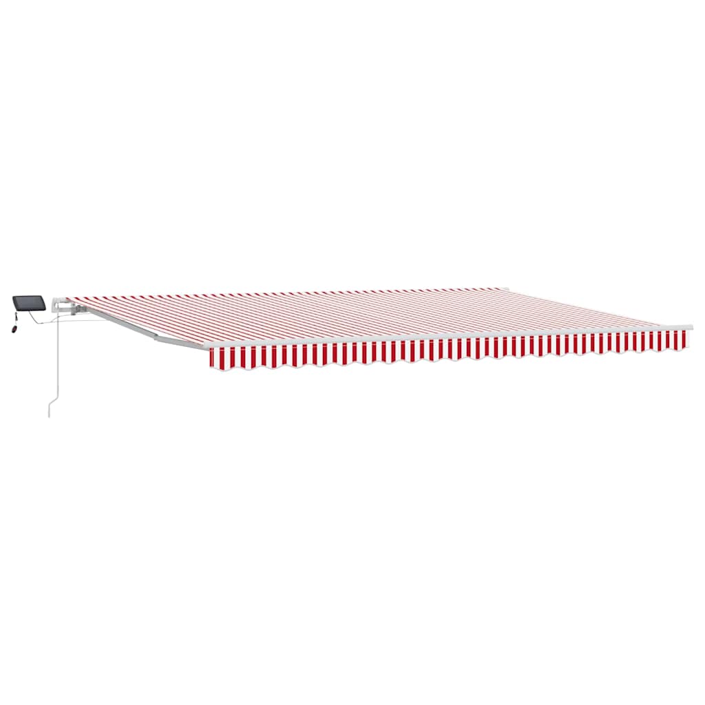 Udtrækkelig markise Rød og Hvid 500 × 350 cm Stof og aluminium