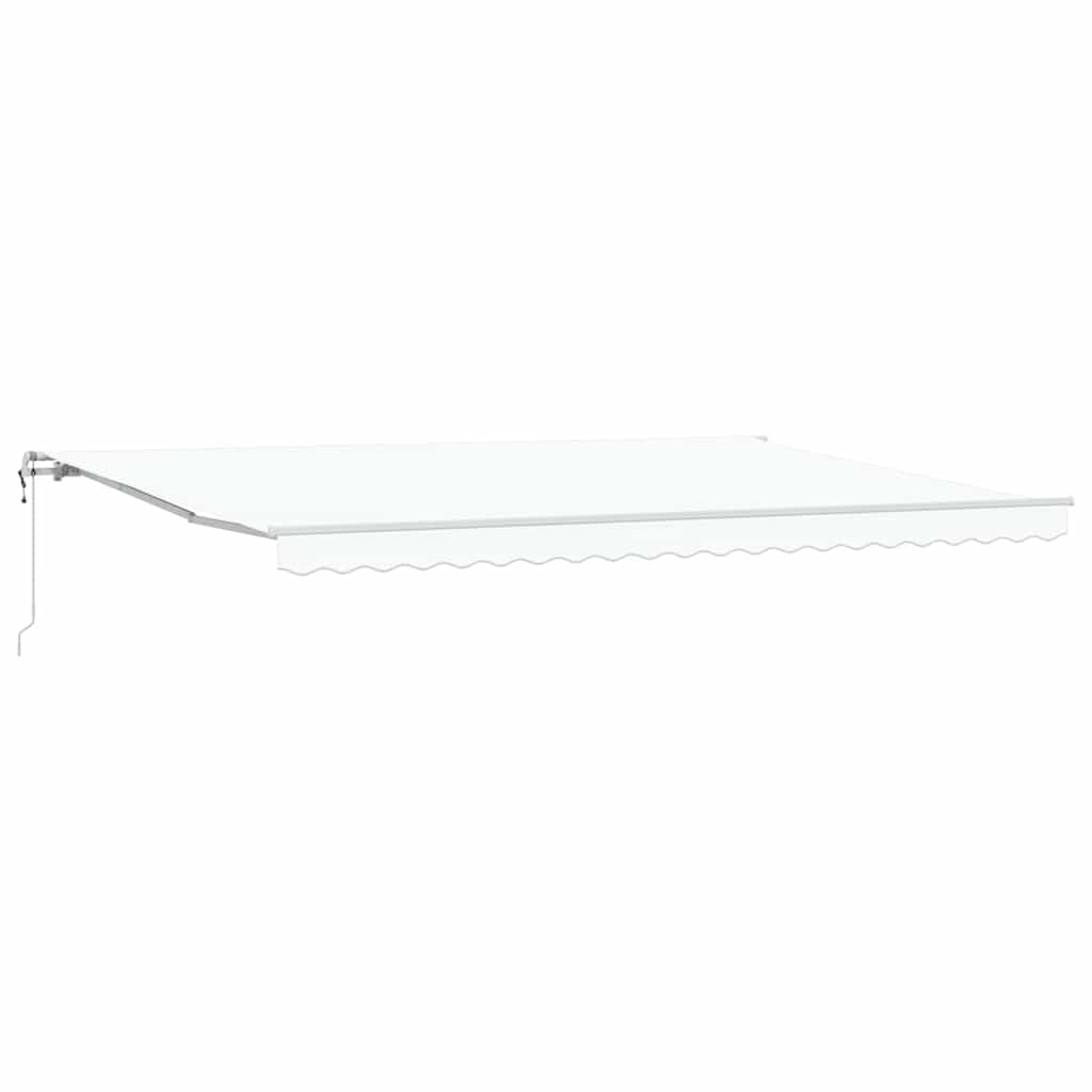 Udtrækkelig markise Hvid 500 × 350 cm Stof og aluminium