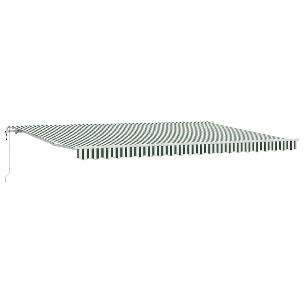 Udtrækkelig markise Grøn og Hvid 500 × 350 cm Stof og aluminium